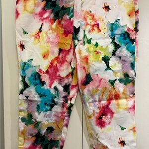 Floral Multicolor Women's Capris